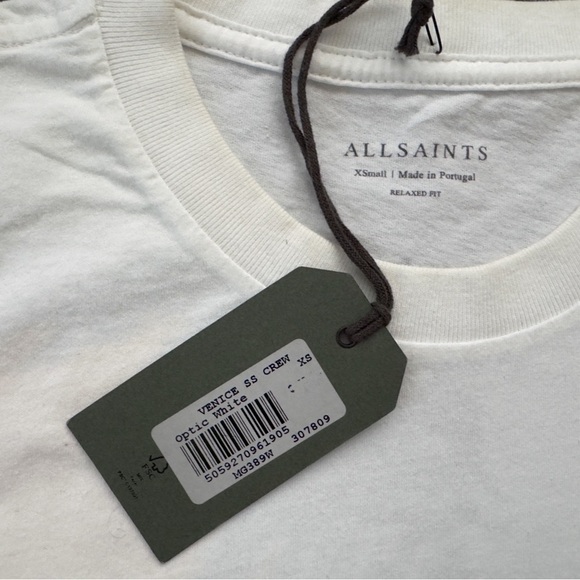 EXCLUSIVE AllSaints Venice crew T-Shirt XS with tags White Graphic - Picture 5 of 6